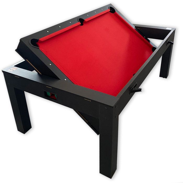 Table de Billard 7 FT Multi-jeux Rouge Air Hockey + Table de Tennis + Table Top – Strike