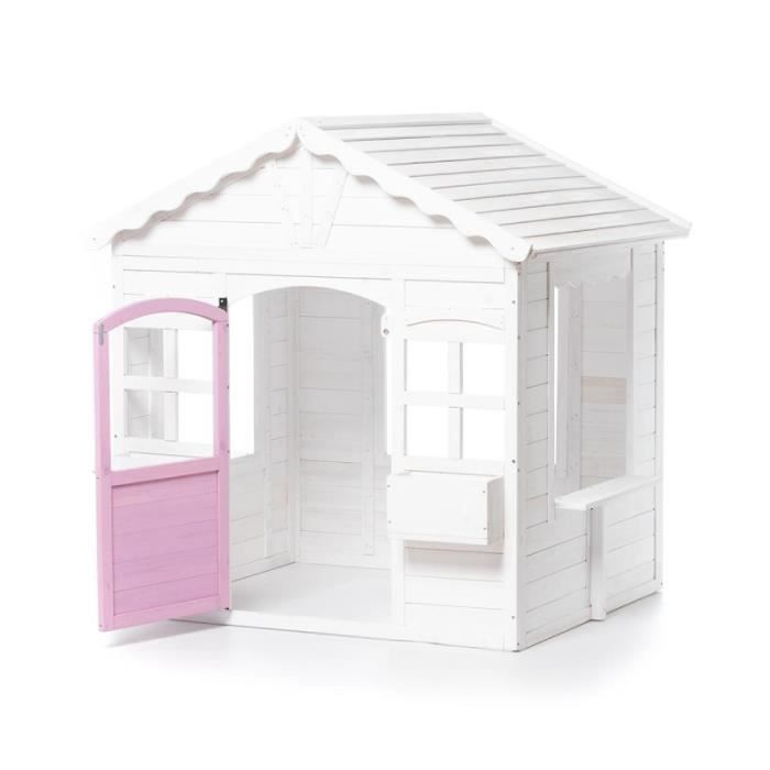 Casita de juegos de madera blanca de princesa para niños - Juegos y juguetes de exterior para niños