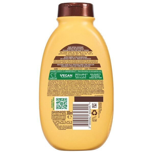 Garnier Ultra Doux - Šampūnas su avokadų aliejumi ir taukmedžio sviestu - Labai sausiems arba garbanotiems plaukams<br>300ml