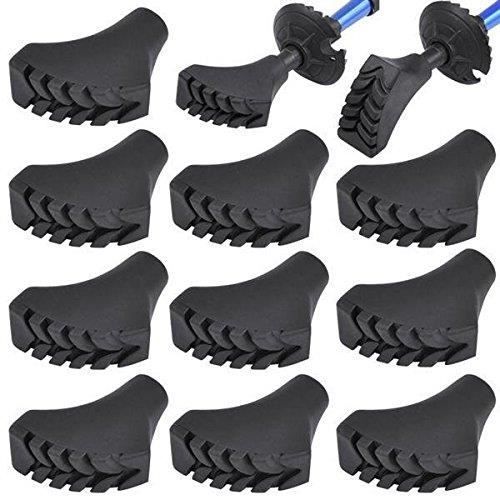Puntas para bastones de marcha nórdica - DLZAOAO - 10 unidades - Goma - 1 cm de diámetro - Unisex