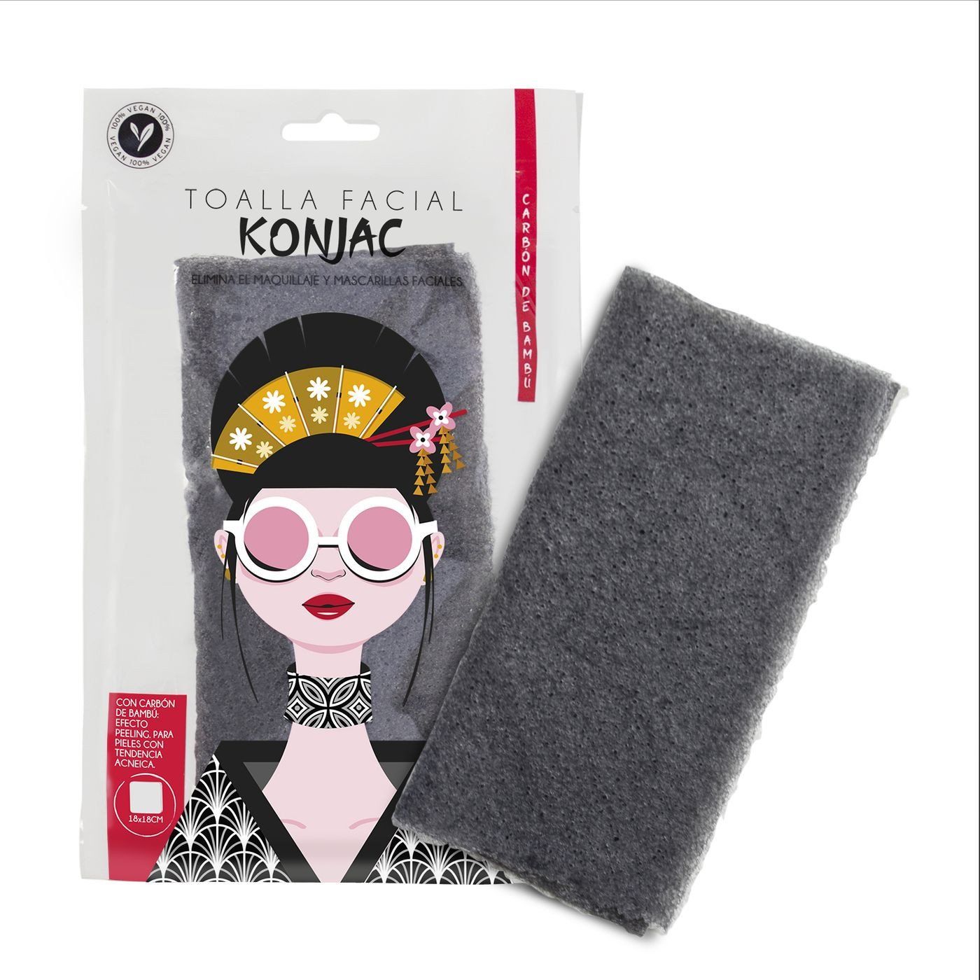 Konjac ručnik za lice s bambusovim ugljenom Piling za lice