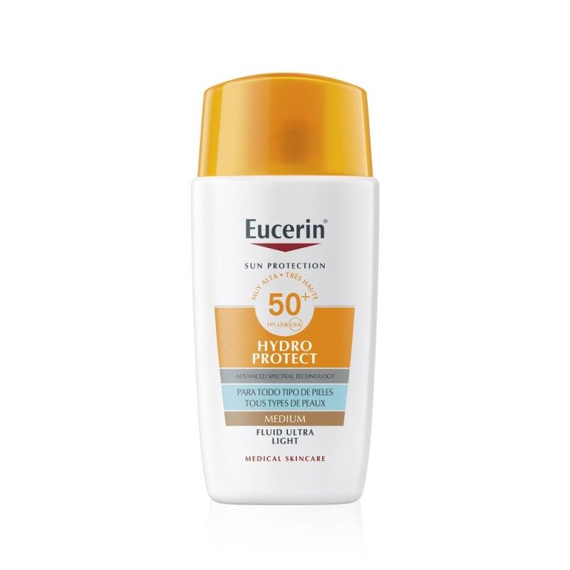 Hydro Protect Fluid Ultra Light SPF 50 vidēja toņa sejas saules aizsargkrēms Aizsardzība pret sauli no aptiekas