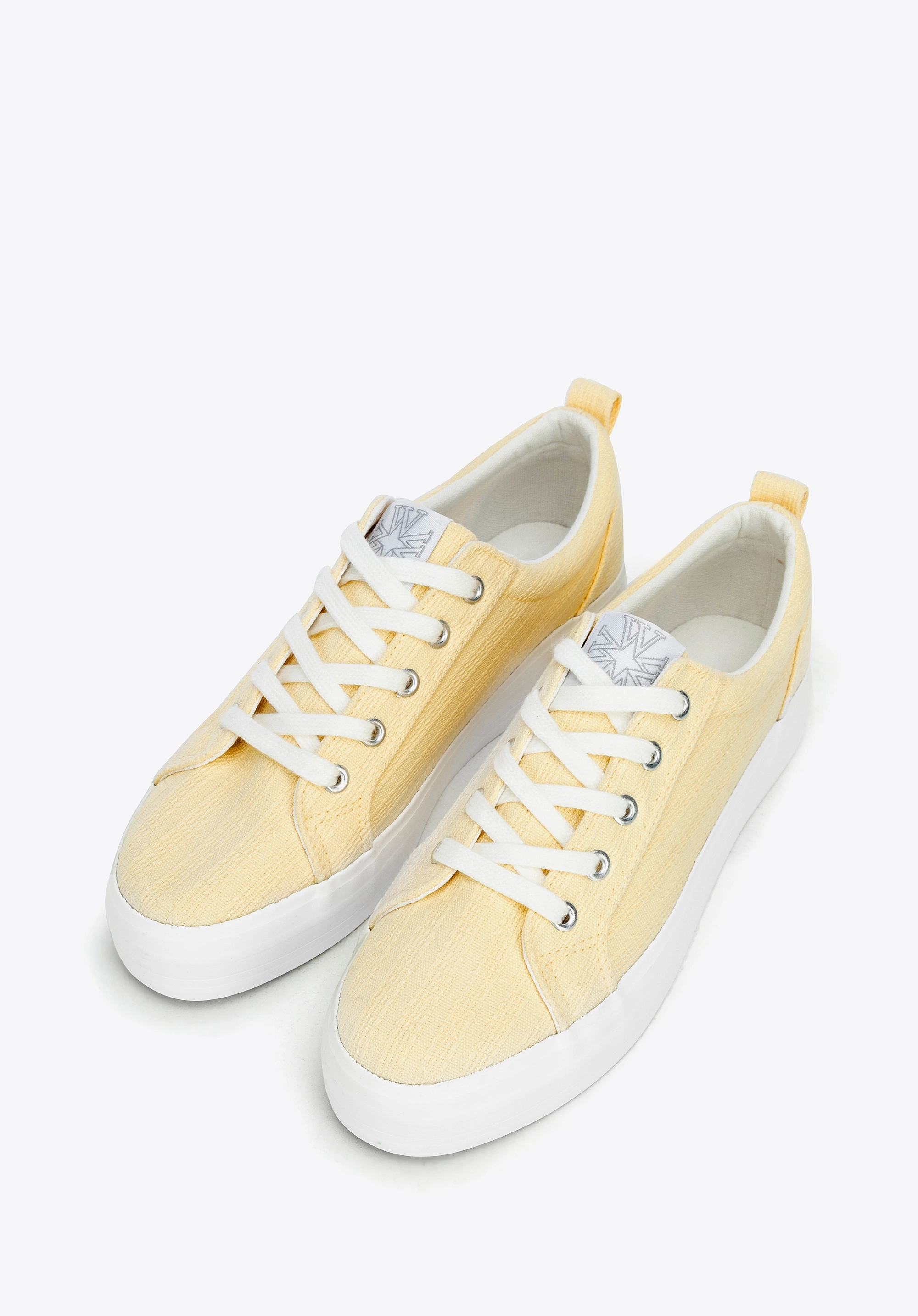 Damskie sneakersy na platformie żółte