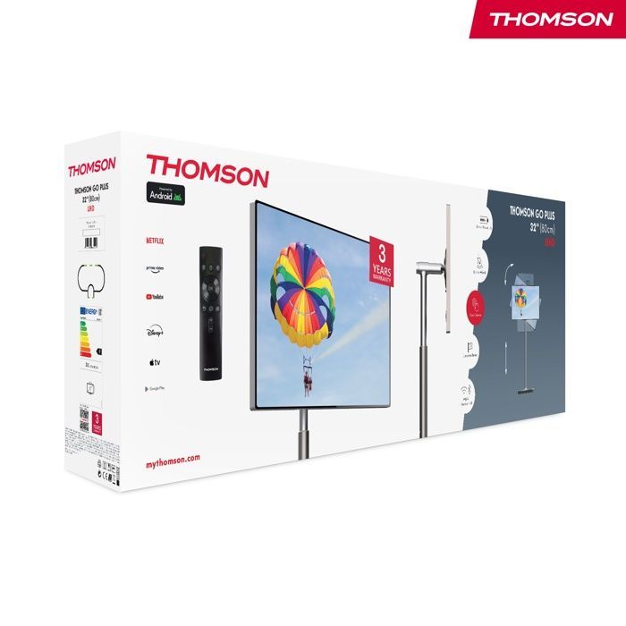 Televisor LED Thomson Go Plus 32UE5M45 de 81 cm, 4K Ultra HD, color dorado.