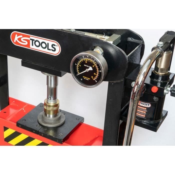 Pressa idraulica da banco da 30 t con pompa a 2 velocità - KS Tools 160.0112 - Pressa da officina