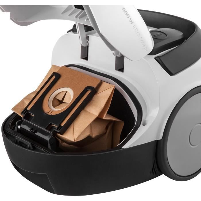 Aspirapolvere a cilindro con sacchetto - SENCOR - SVC 45WH-EUE3 - Motore ECO 850 W - 79 dBA - 1,5 L - Bianco