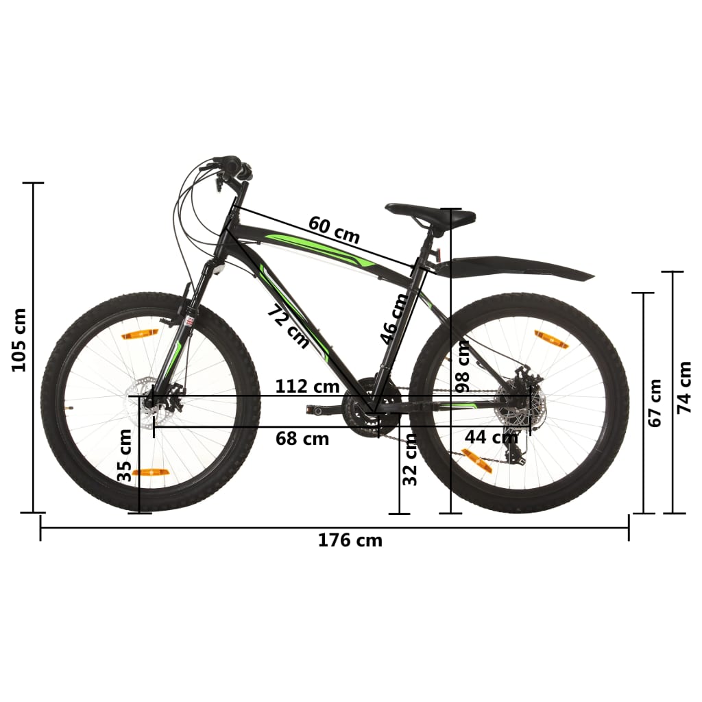 Bicicleta Montaña Vidaxl 21 Vel 26