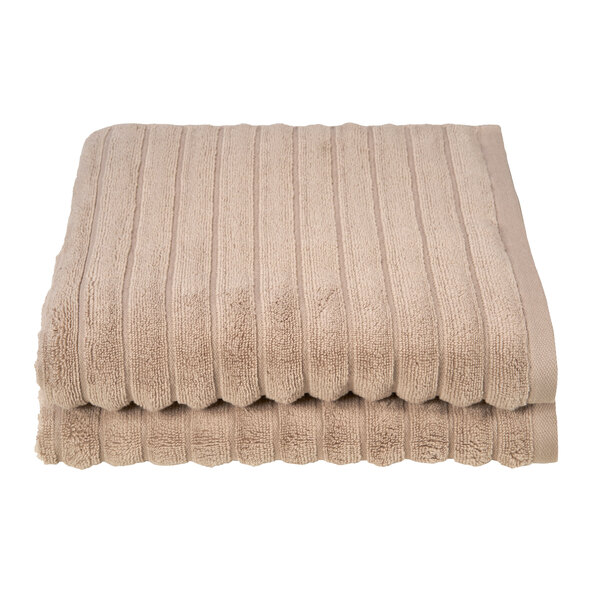Handdoekenset (hoog/laag), 2 x 2-delige set, beige