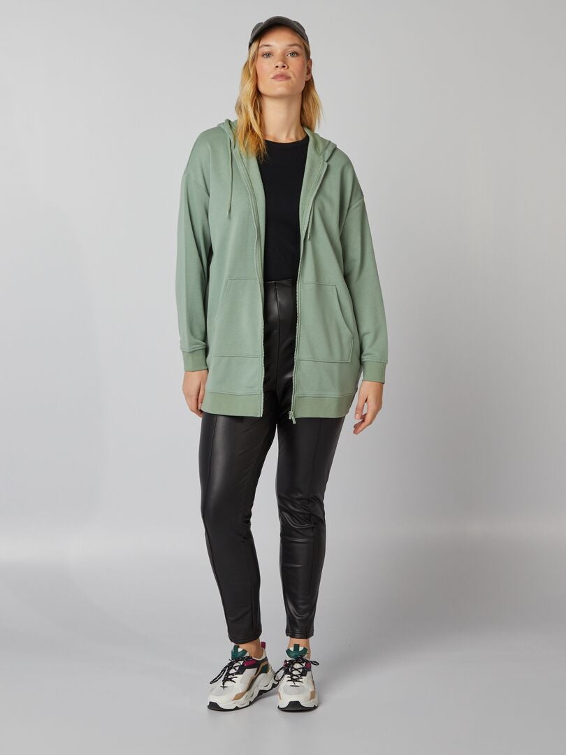 Hoodie met rits - GROEN