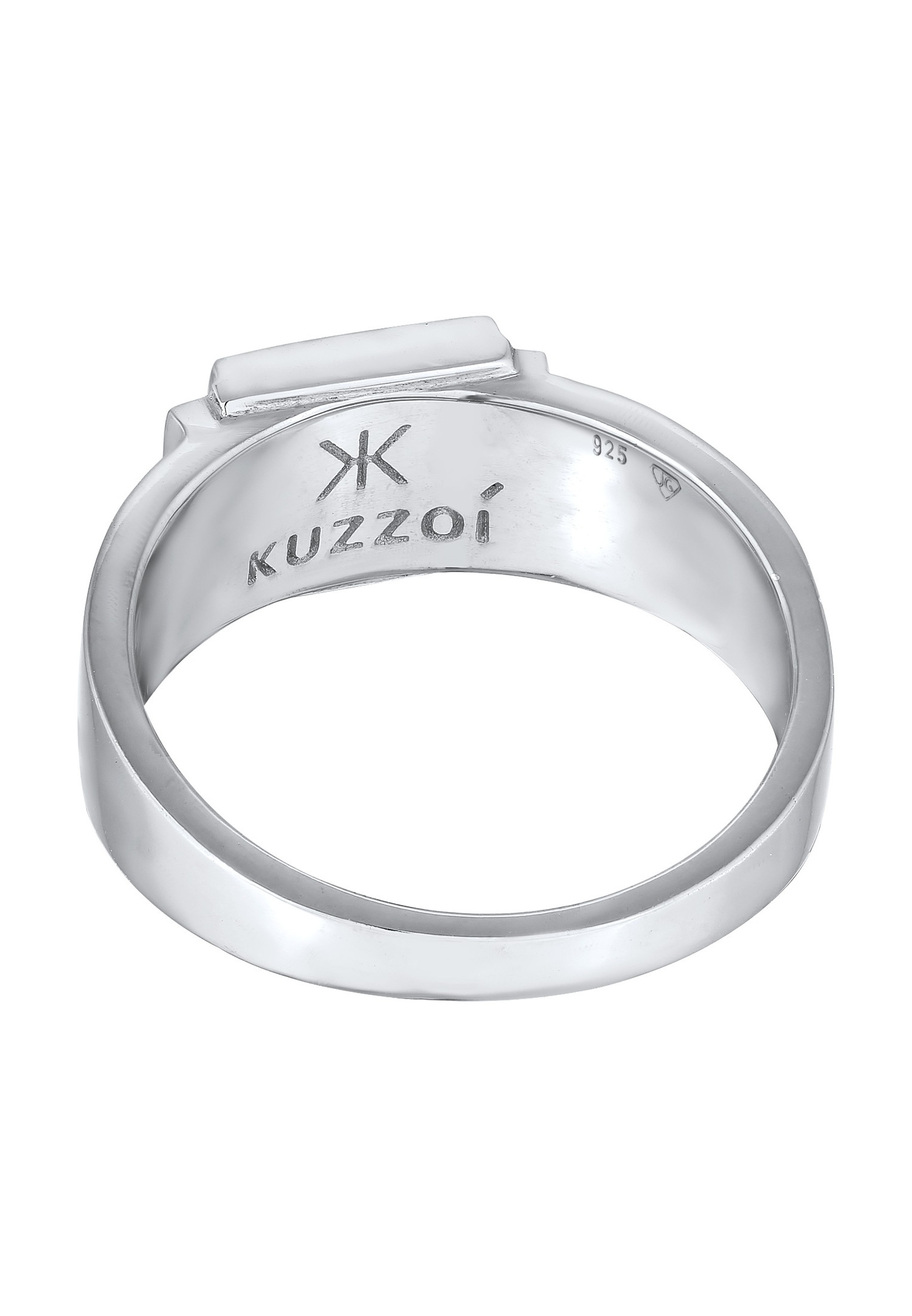KUZZOI Hommes Sceau carré mat en Argent Sterling 925 oxydé