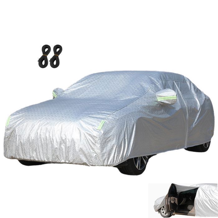Funda protectora para coche de exterior, impermeable, de PEVA, con apertura lateral, forro de algodón, resistente a los rayos UV, a la nieve y al polvo, 490 x 190 x 150 cm.