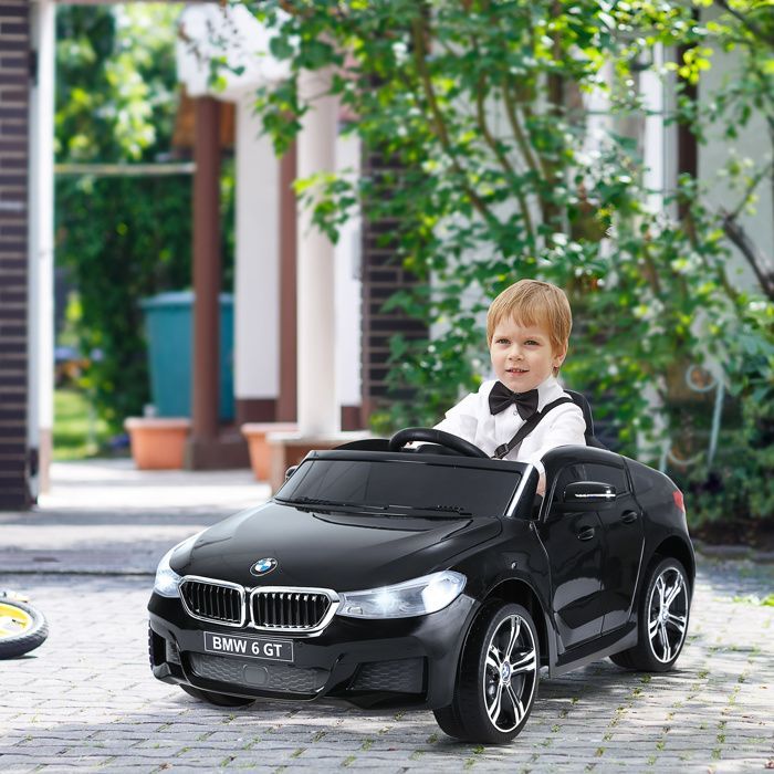 Electric car - HOMCOM - children's 6V 3 km/h sound and light effects remote control - PP - BMW 6 GT - black