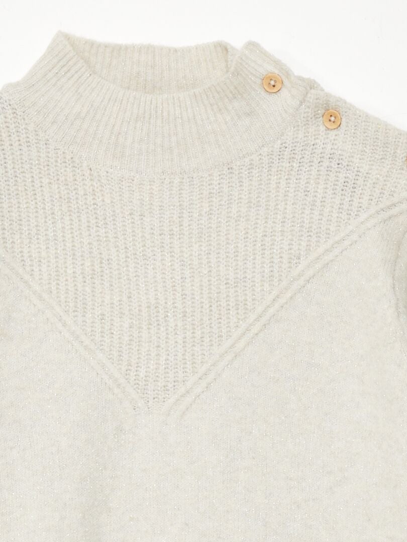 Høyhalset strikkegenser - BEIGE