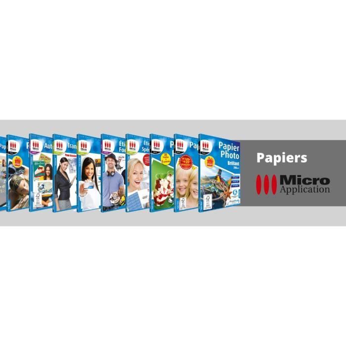 Papier Photo Brillant A4 - Maxi Pack - 170 g/m² - 50 Feuilles - Micro Application