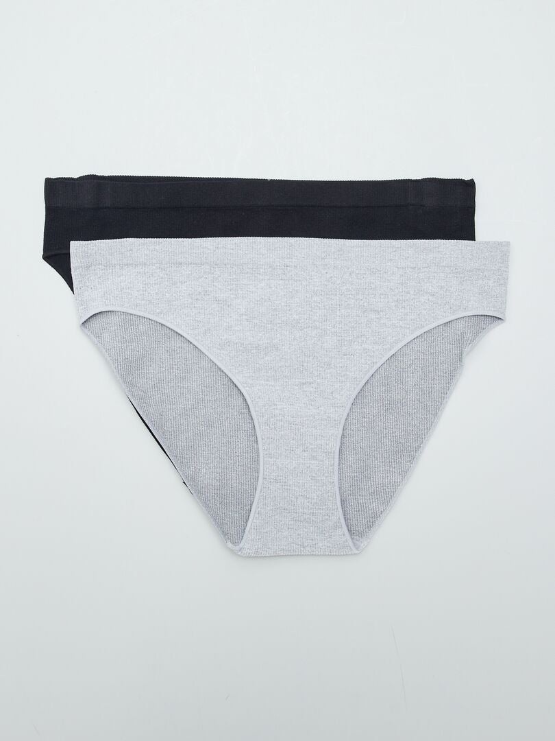 Conjunto de 2 cuecas caneladas - CINZA