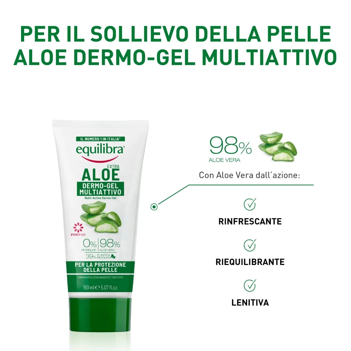 Equilibra Equilibra Aloë Vera Dermo gel 300 ml voor het verzachten van de huid