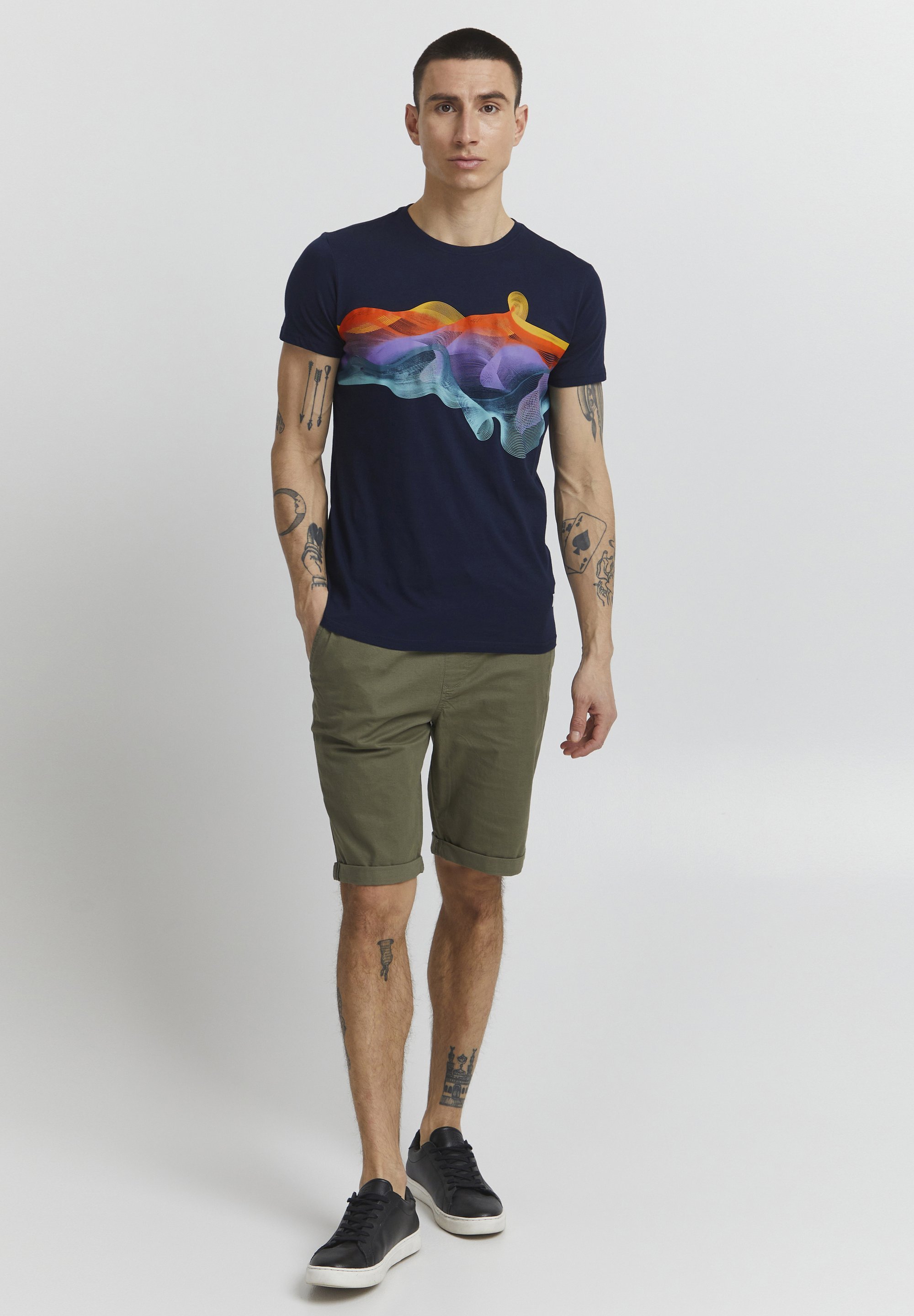 Solid SDPEDRO - Nyomott mintás póló - jelvénykék