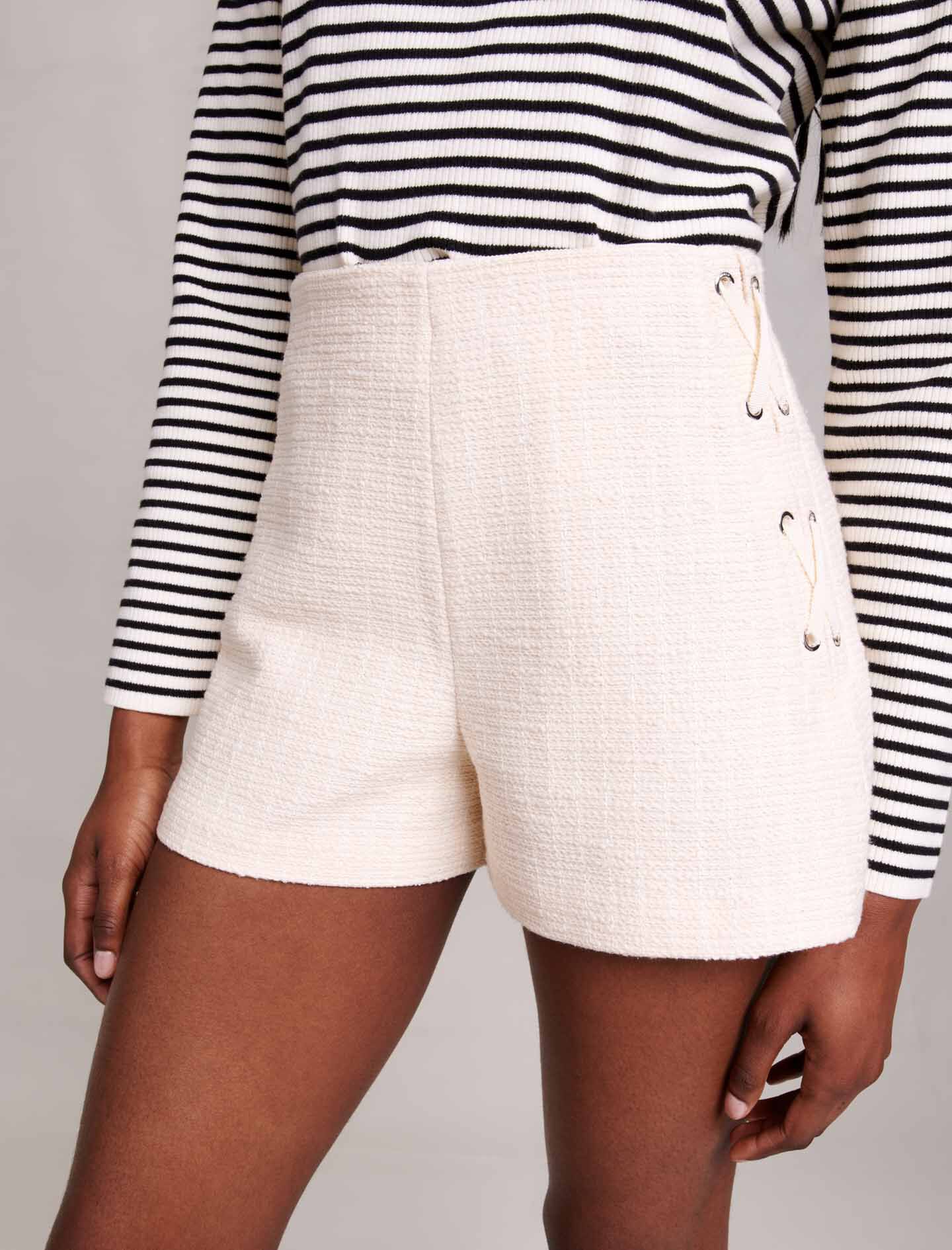 Tweed flared shorts - Raw