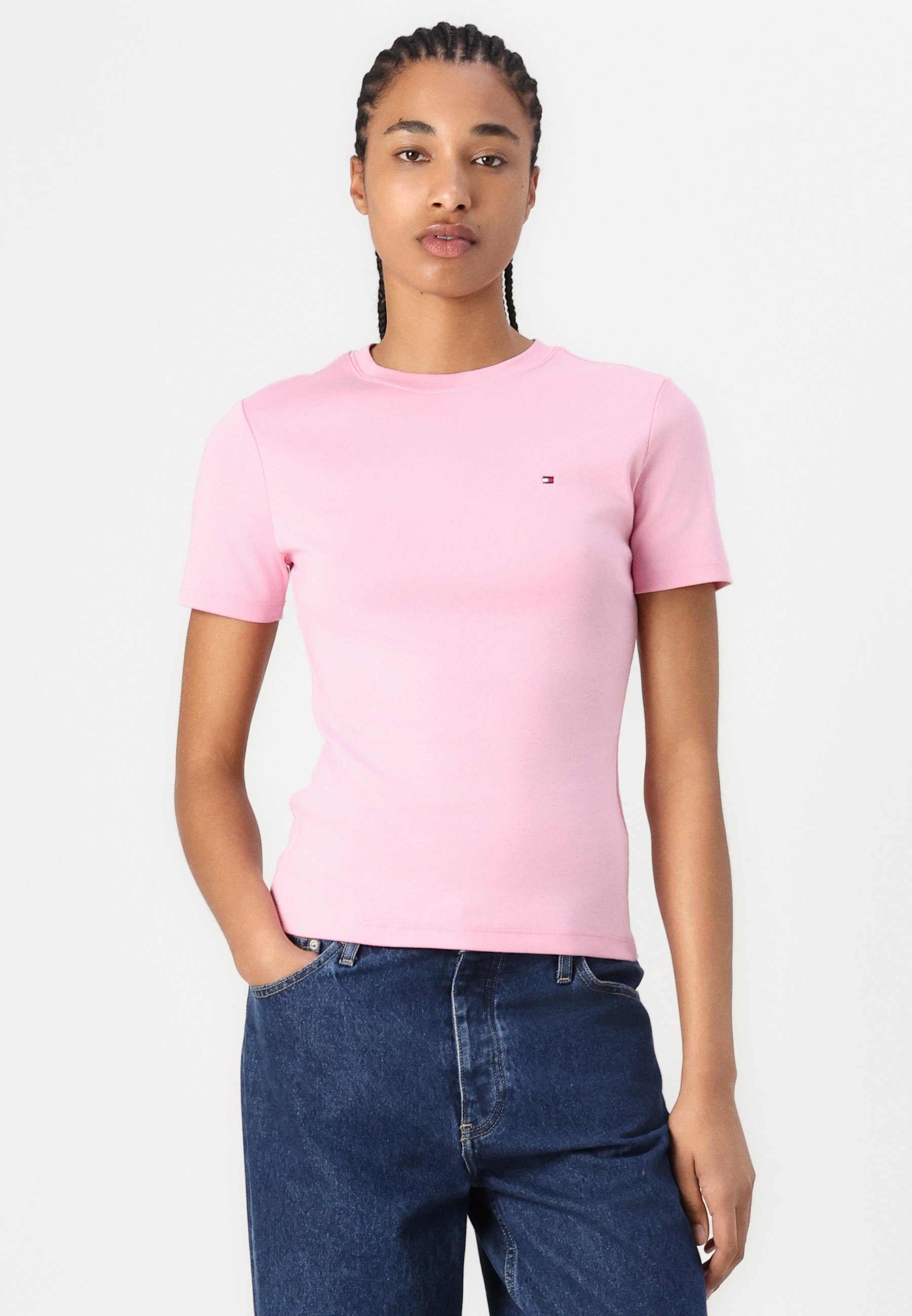 Tommy Hilfiger SLIM CODY - T-shirt met print - klassiek roze