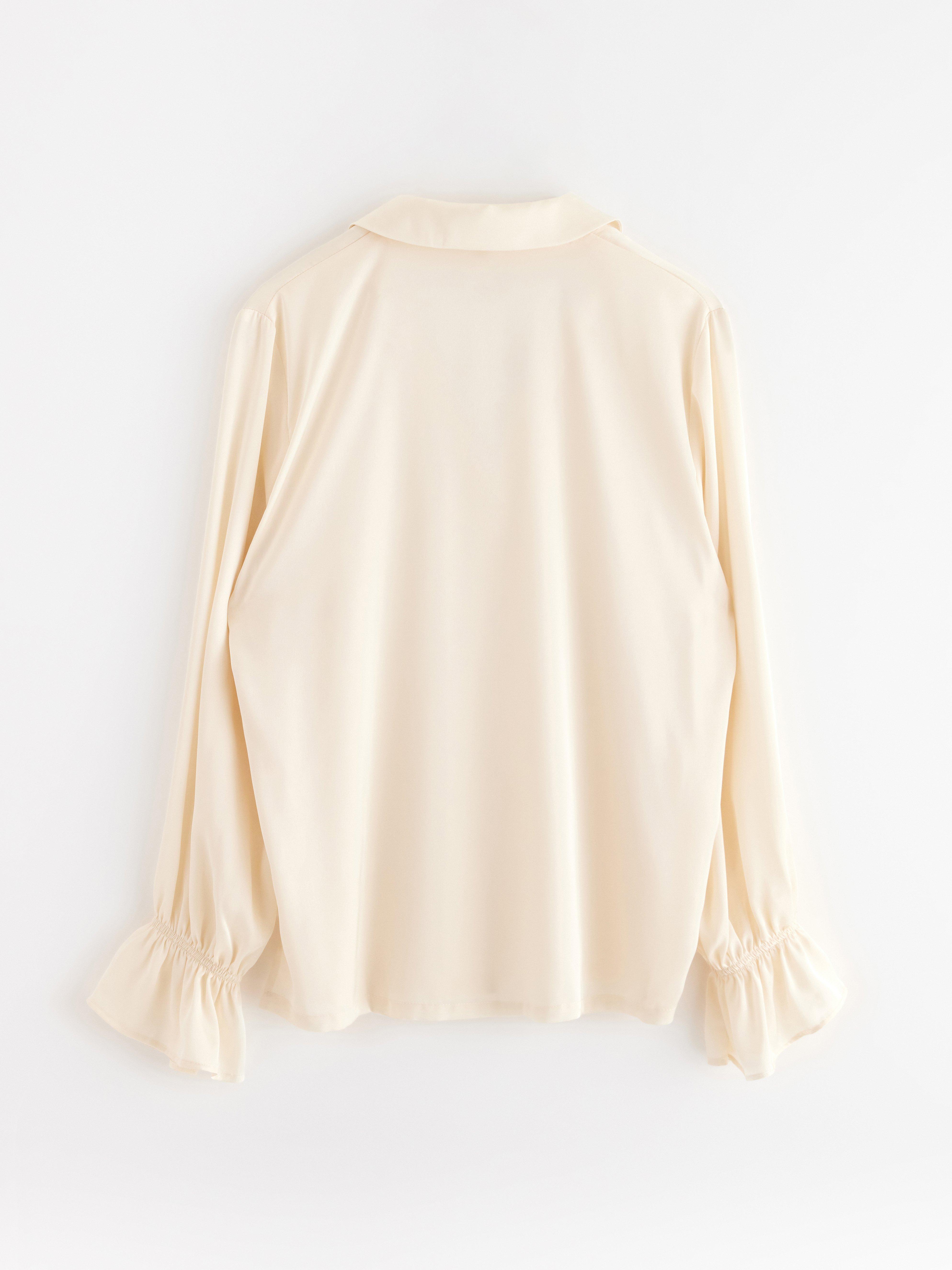 Pyjamasskjorta en satin blanc