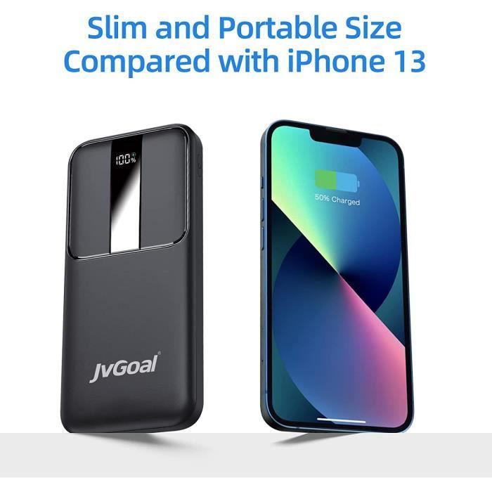 JvGoal 10000mAh External Battery with Built-in Cables, PD and QC 22.5W Fast Charging, USB Output Port for iPhone/Huawei/Samsung