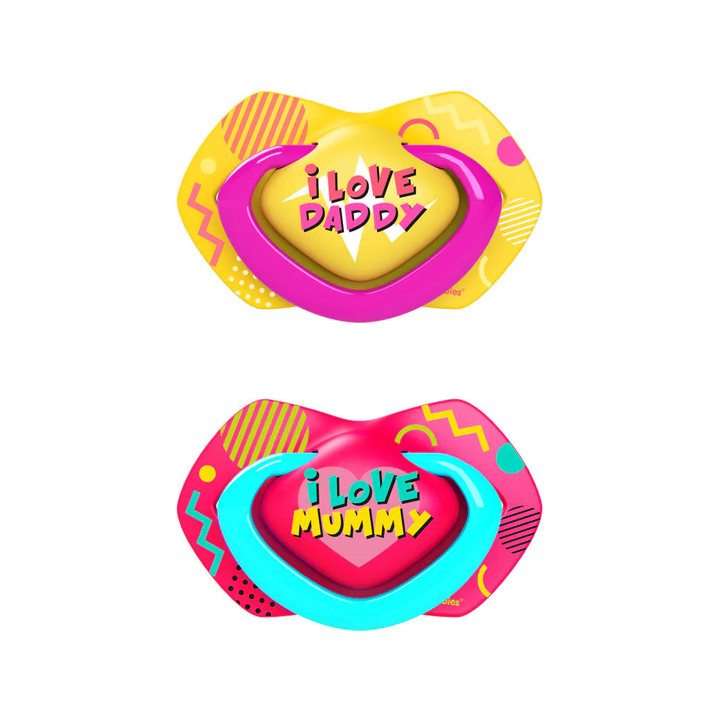 Canpol Babies Smoczki Silikonowe Neon Love Symetryczne 18M+ K. Różowy