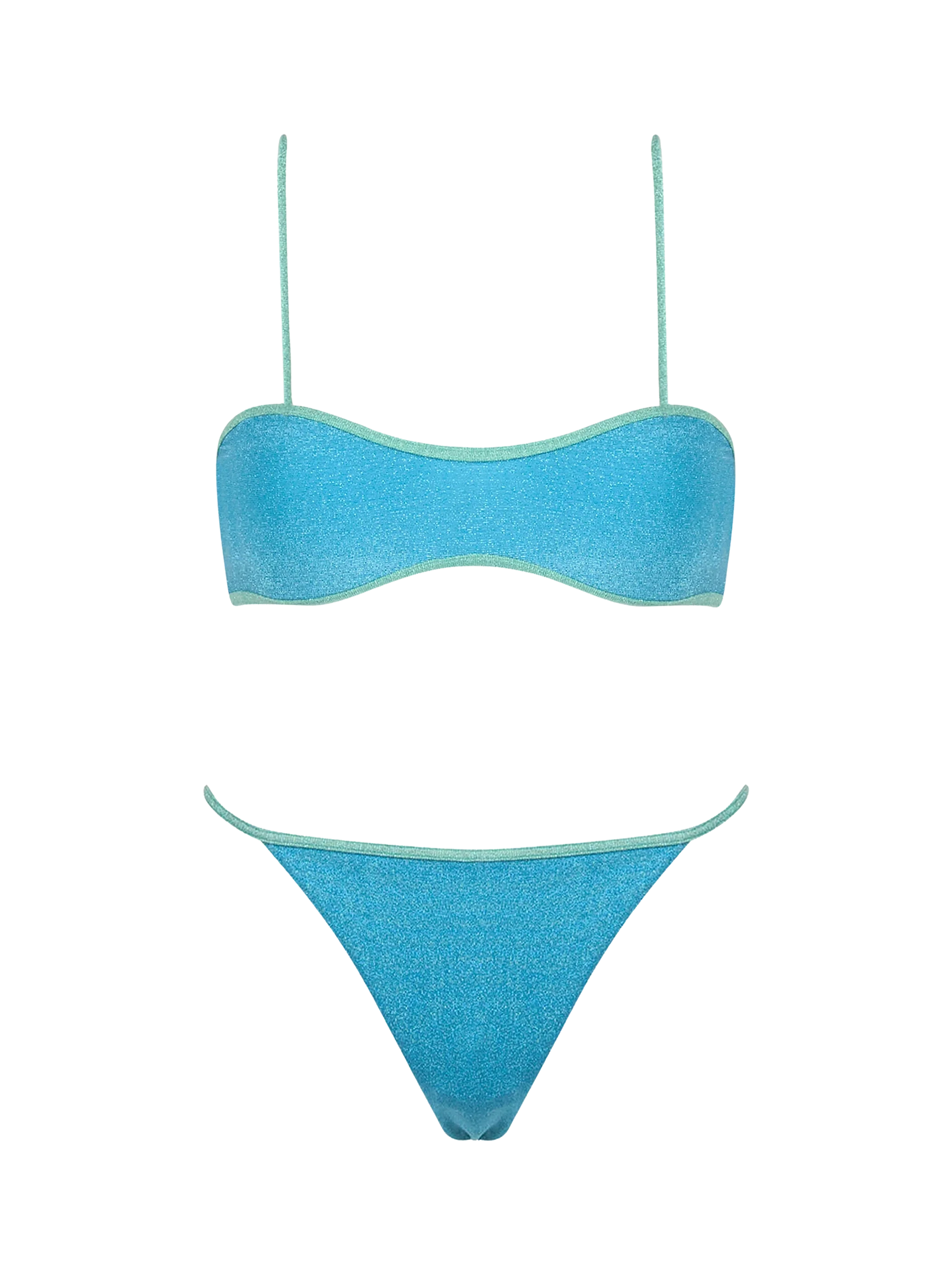 Costume bikini da donna scollato in lurex Laryn Jodene