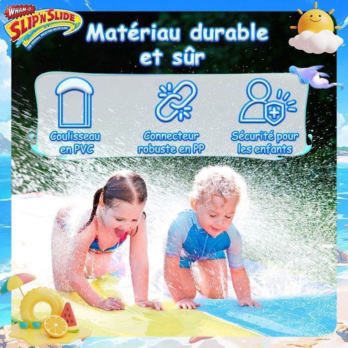Wham-O Slip N Slide Double Wave Rider 548.6cm Water Slide - Slide Mat with 2 Inflatable Boards - Children 5-12 Years