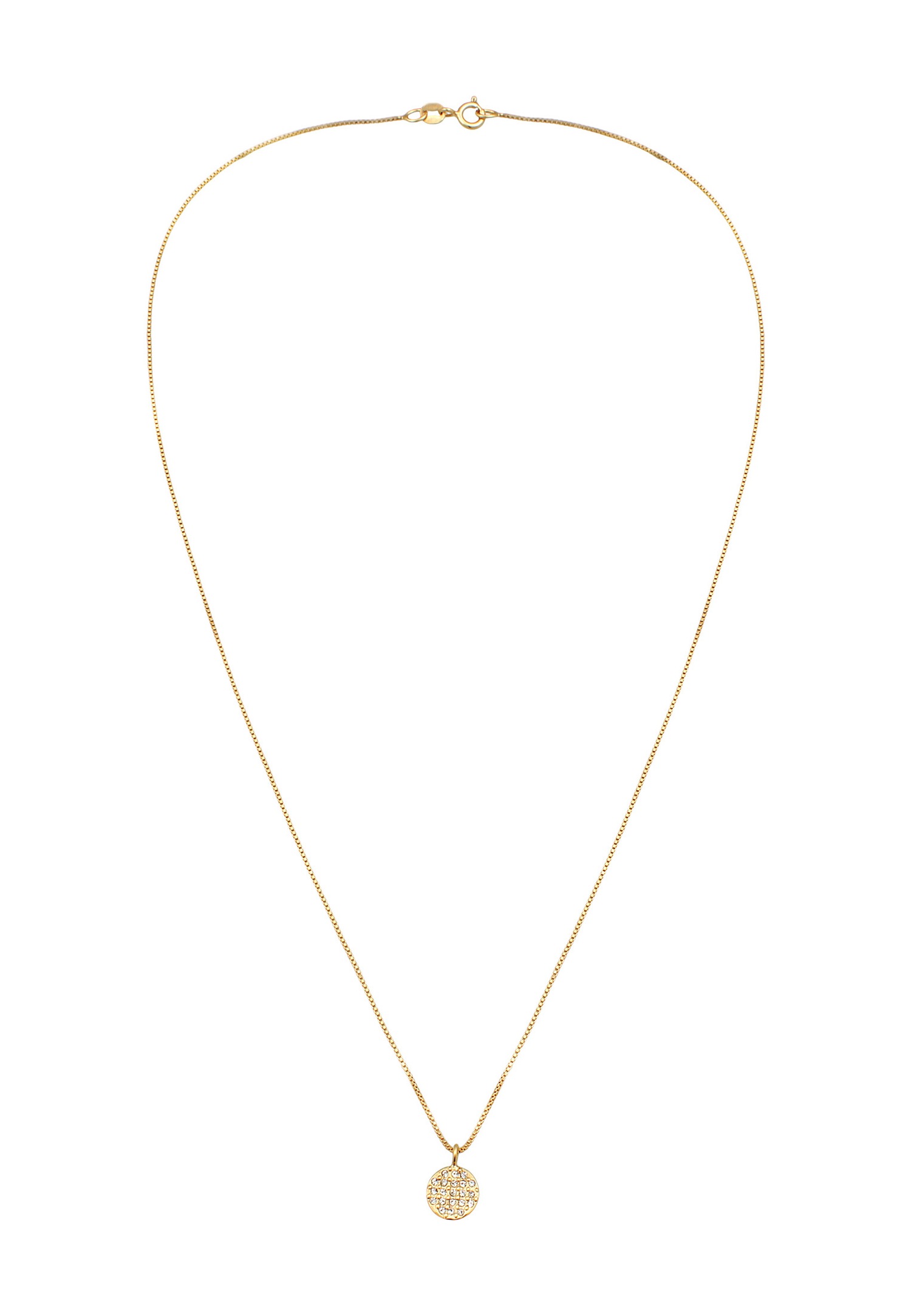 Elli Femmes Plaquette Pendentif Rond avec cristaux en Argent Sterling 925