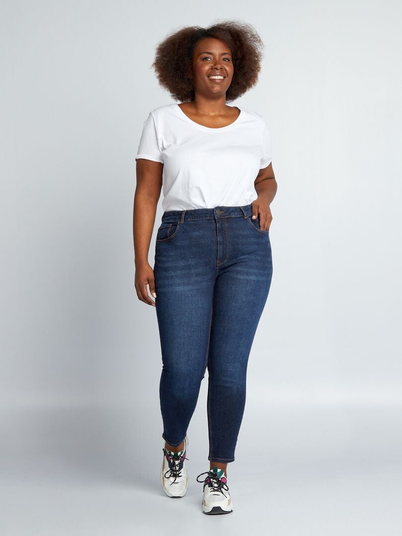 Calça jeans slim de cintura alta - L28 - AZUL