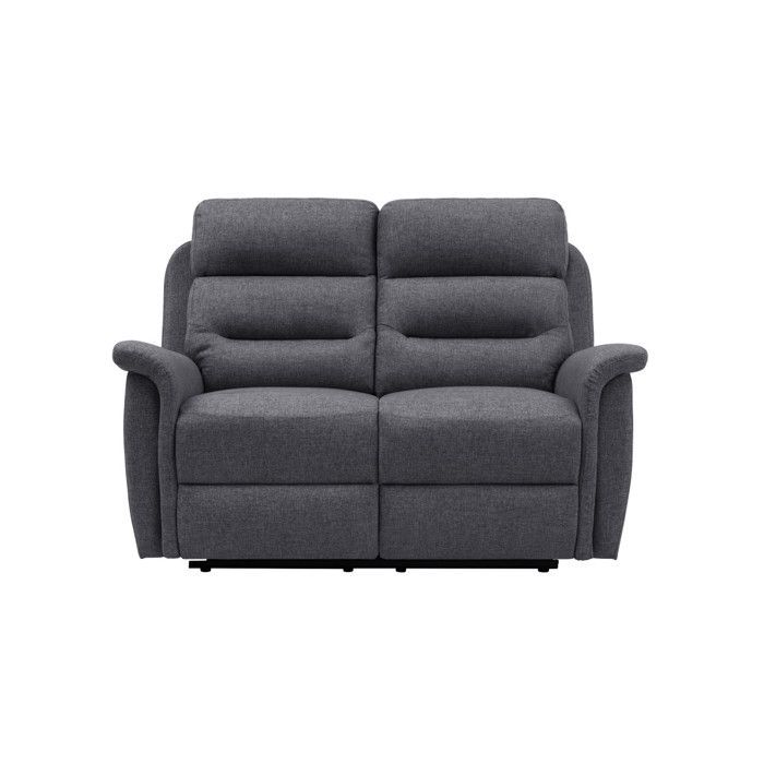 Canapé de Relaxation 2 places en Tissu Gris LÉON - Gris foncé - L140 x 94 x 100cm - LOUNGITUDE