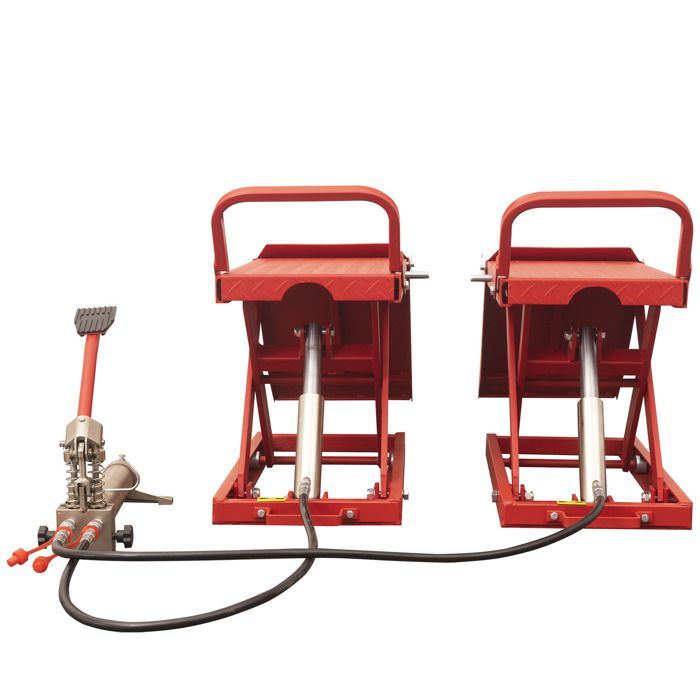 Elevador de tijera móvil para coches con bomba hidráulica, 1350 kg, 450 mm, MW Tools