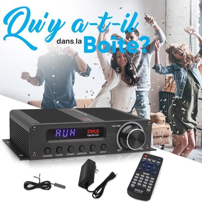 Audioverstärker – PYLE – 100 W – Bluetooth – 5.1 Kanäle – HDMI, AUX, FM-Antenne