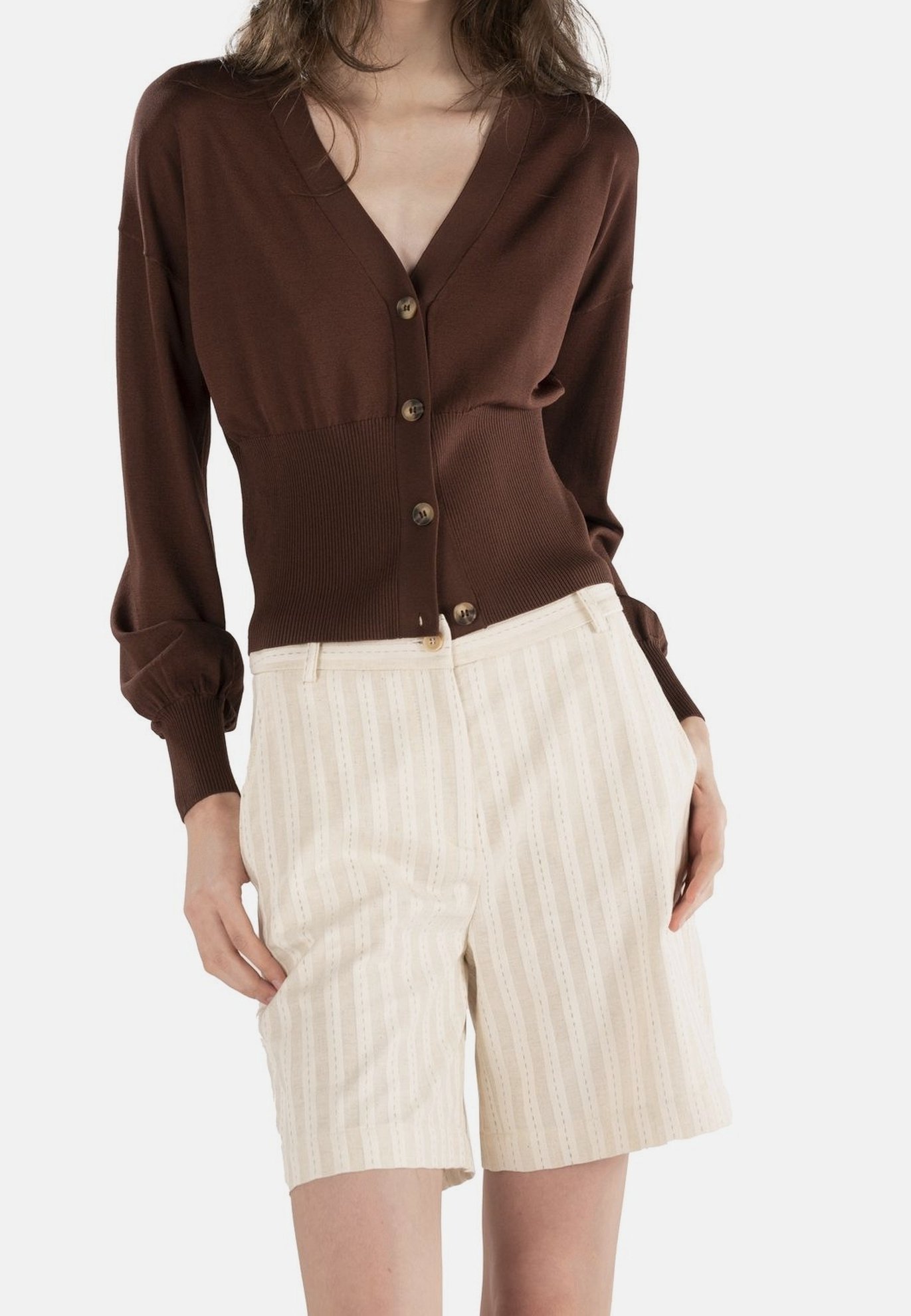 Harmont & Blaine Cardigan - tmavě hnědý