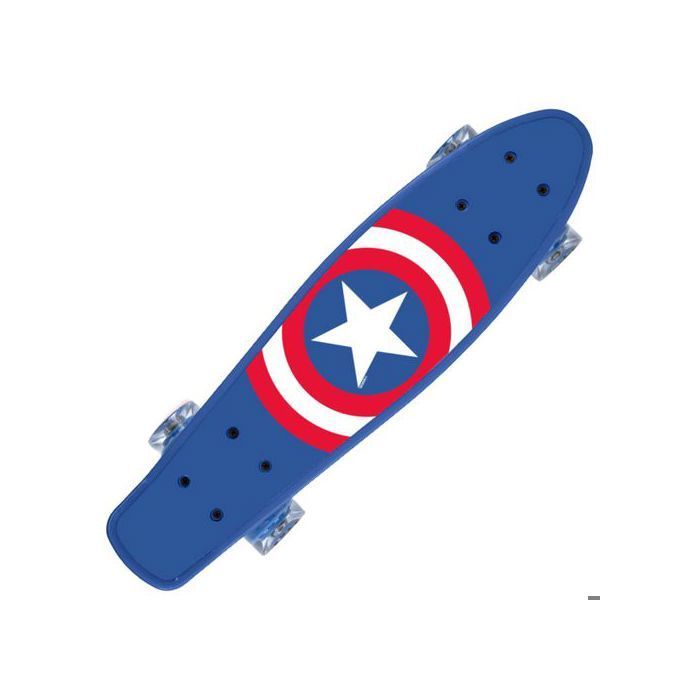 MARVEL Avengers CAPTAIN AMERICA Fish Skateboard for children, 55 cm, non-slip deck, stable for children 20-50 kg