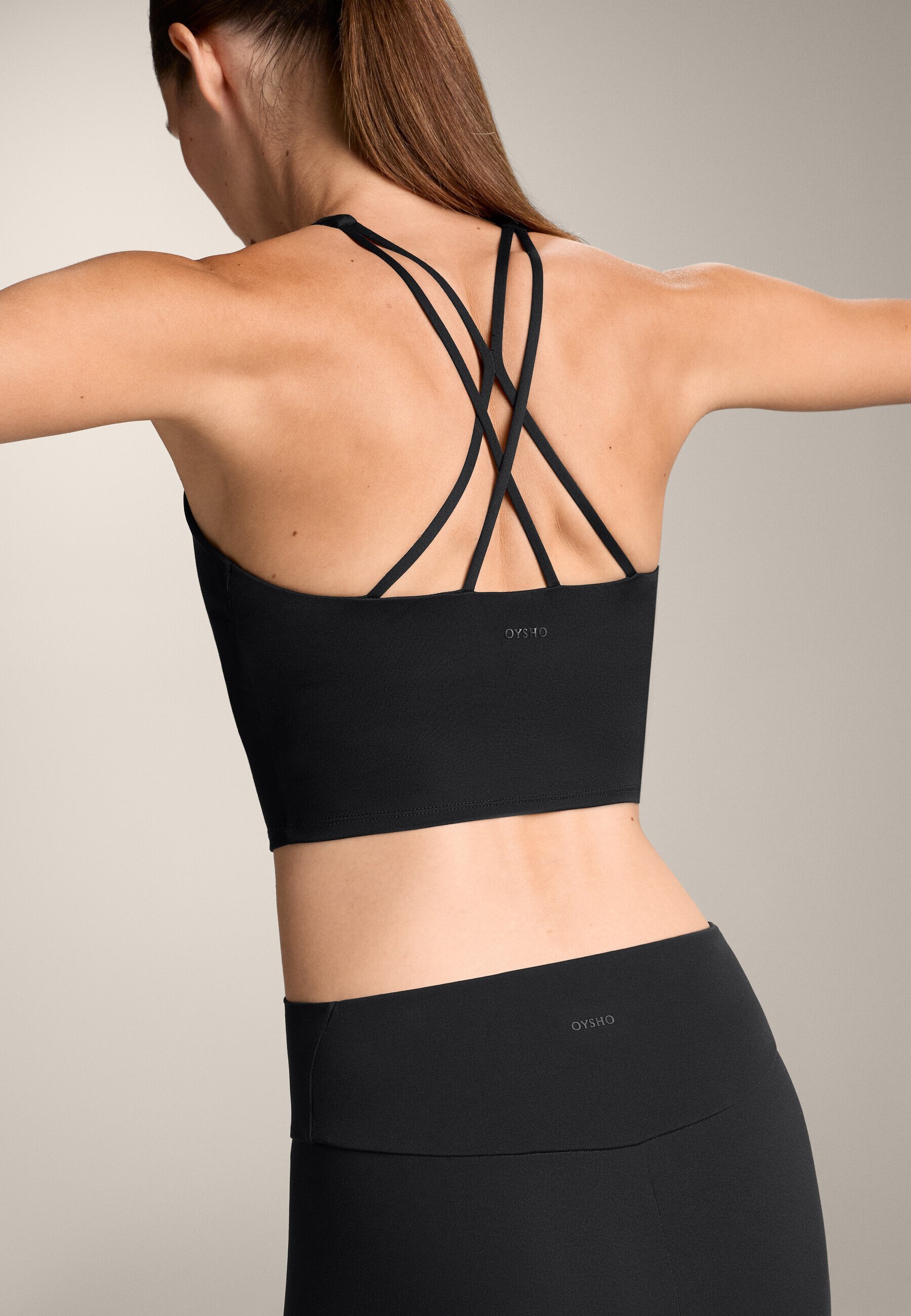 OYSHO COMFORTLUX BANDDEKSEL MET CUPS - Top - zwart