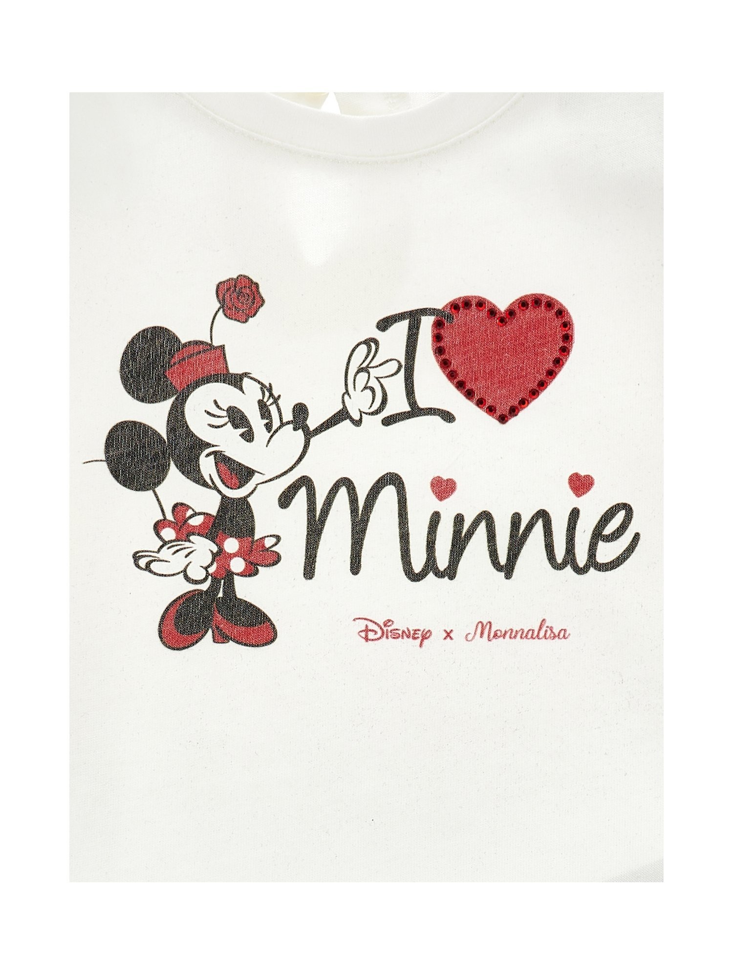 Monnalisa MINNIE DISNEY - Top a maniche lunghe - panna