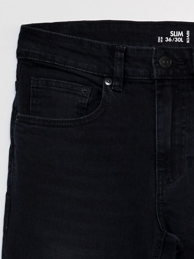 Calça jeans slim - tamanho 30 - cinza