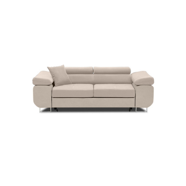 Elegancka sofa 2-osobowa przytulna klasyczna velvet Beżowa