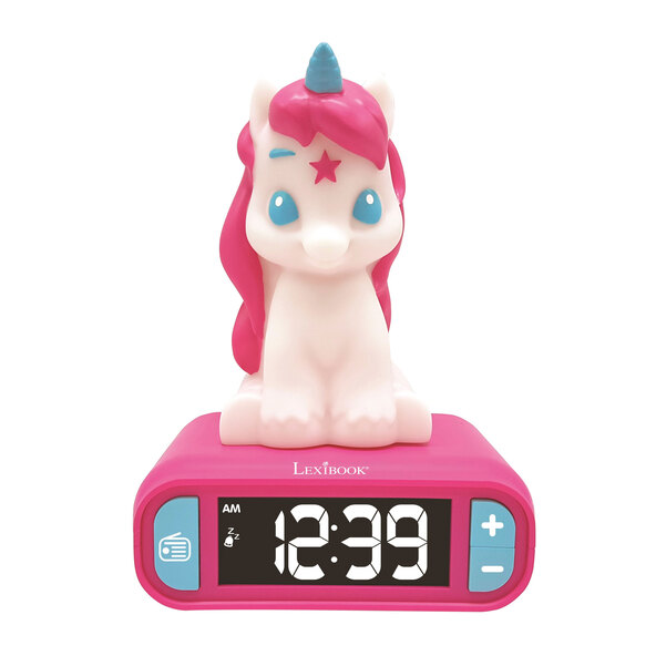 Digitální dětský budík jednorožec s 3D noční figurkou