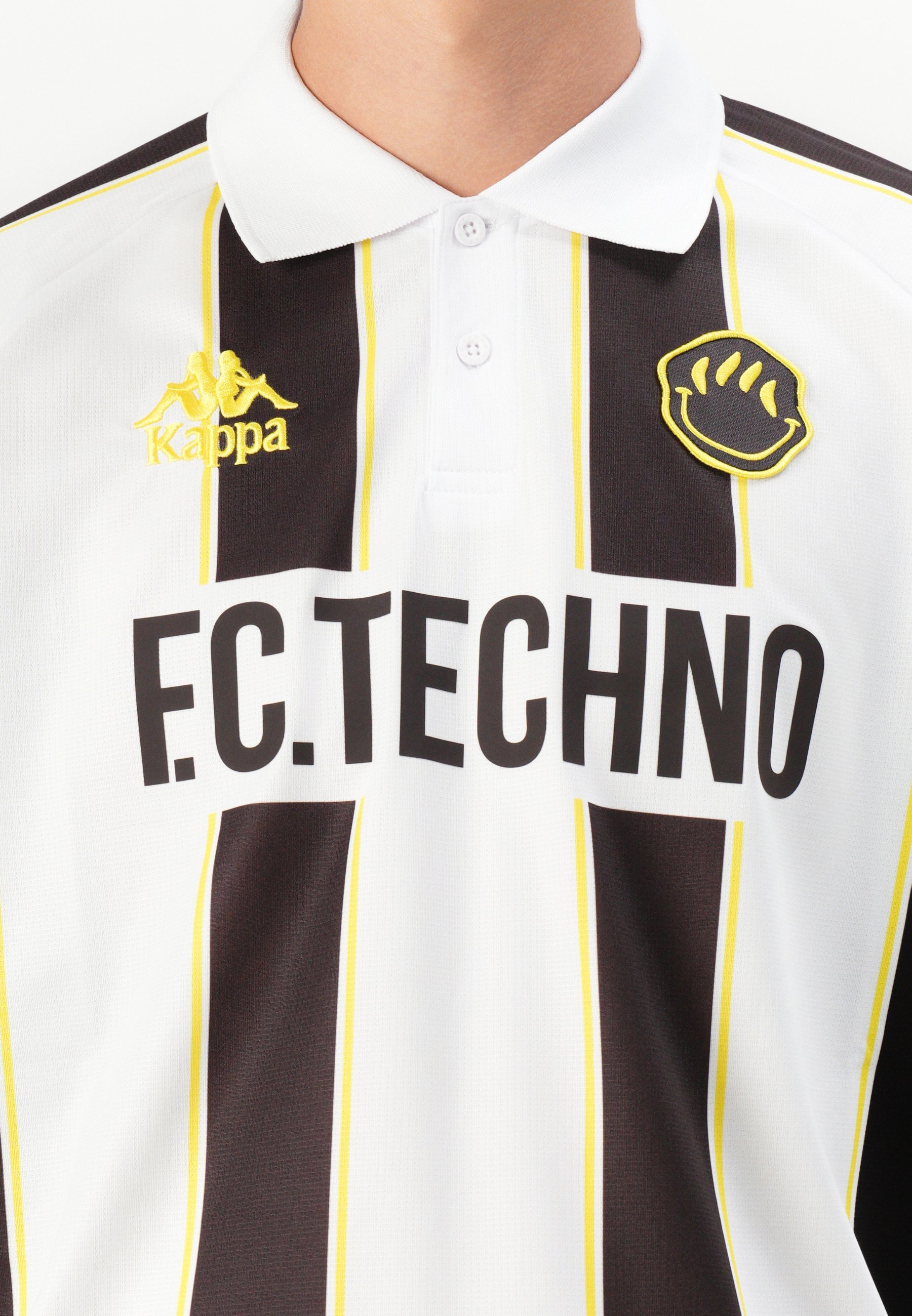 Maglia Kappa RETRO TECHNO AUTENTICA TIMEUS UNISEX - Maglia a maniche lunghe - bianco/marrone/giallo