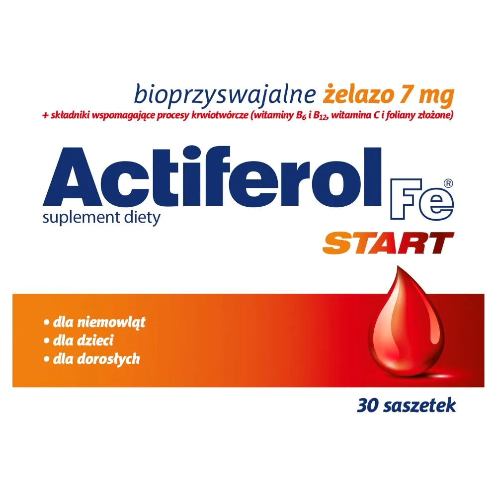 Actiferol Fe Start, Bioprzyswajalne żelazo w saszetkach dla niemowląt, dzieci i dorosłych