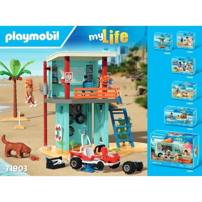 Playmobil 71903 First Aid Station & Beach Cart, My Life Beach Vacation, 125 pieces, Ages 4+