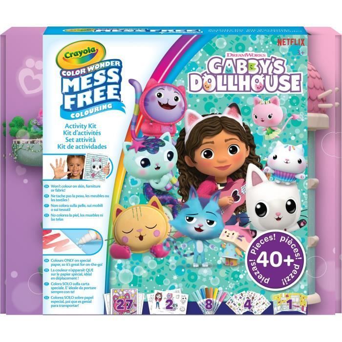 Colorare - CRAYOLA - Kit di attività Color Wonder - La casa delle bambole di Gabby - Set di attività colorate! Età 3+
