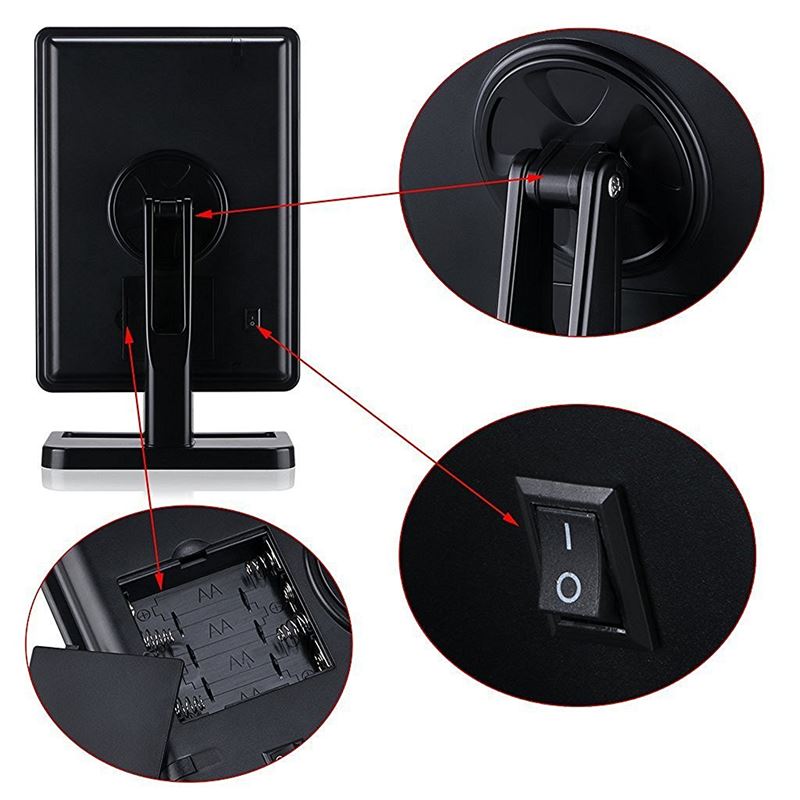 UNIQ UNIQ Miroir de courtoisie Hollywood avec lumière LED et grossissement 10X