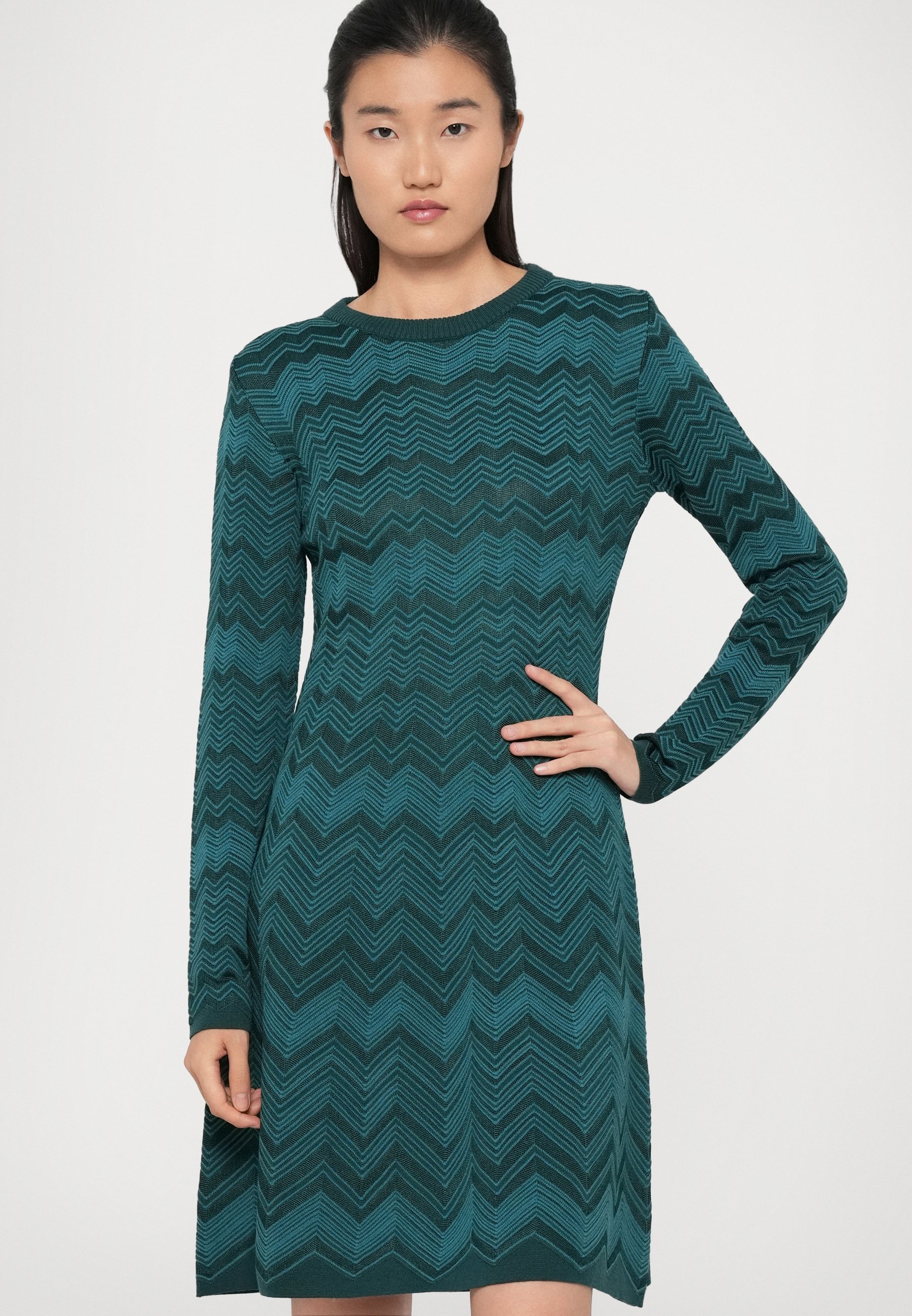 Missoni KRATKA OBLEKA - Pulover obleka - enobarvna zelena