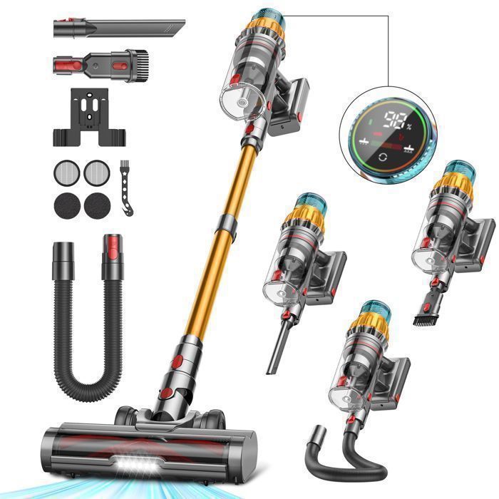Aspirateur Balai sans Fil - MAUOKE - 750W - 80 Min Autonomie - 2,6 L Capacité - Filtre HEPA Double