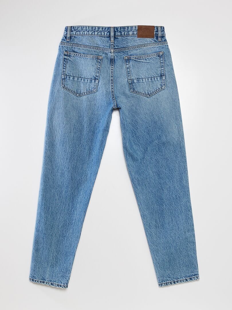 Calça jeans destroyed de modelagem relaxada - AZUL