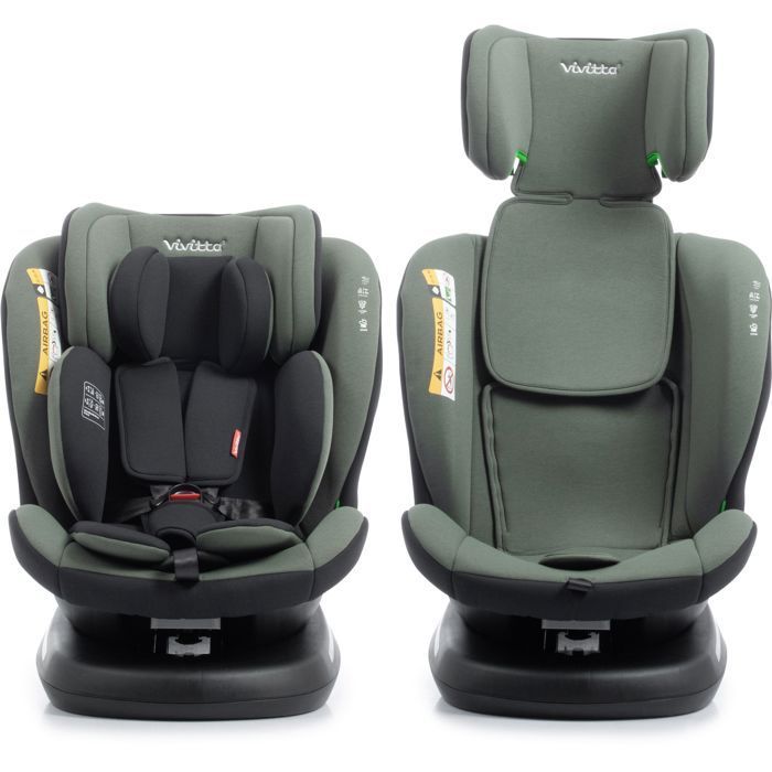 Cadeirinha auto - BABYAUTO - Sigma IFix Vivitta - Grupo 0/1/2/3 - 40/150 cm - Isofix + Top tether - Giro 360° - Reclinável - Verde