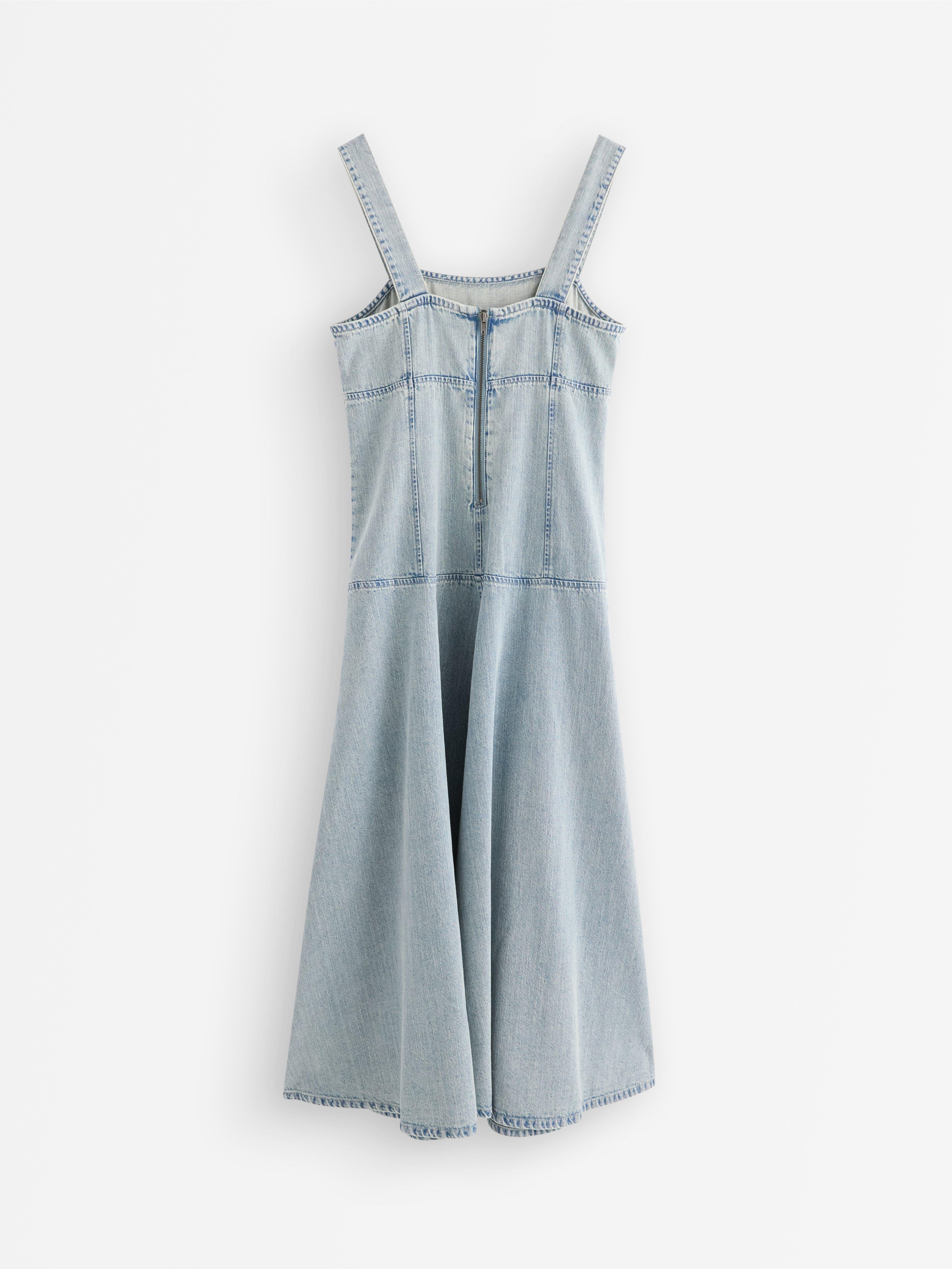 Mellomlang denim Denimblå